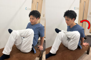 お尻の筋肉のストレッチ